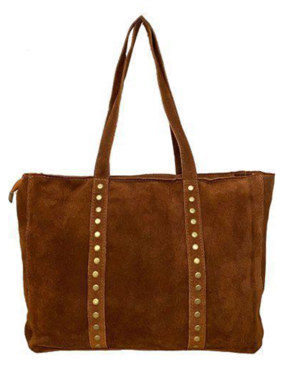Bolso shopper piel tachuelas