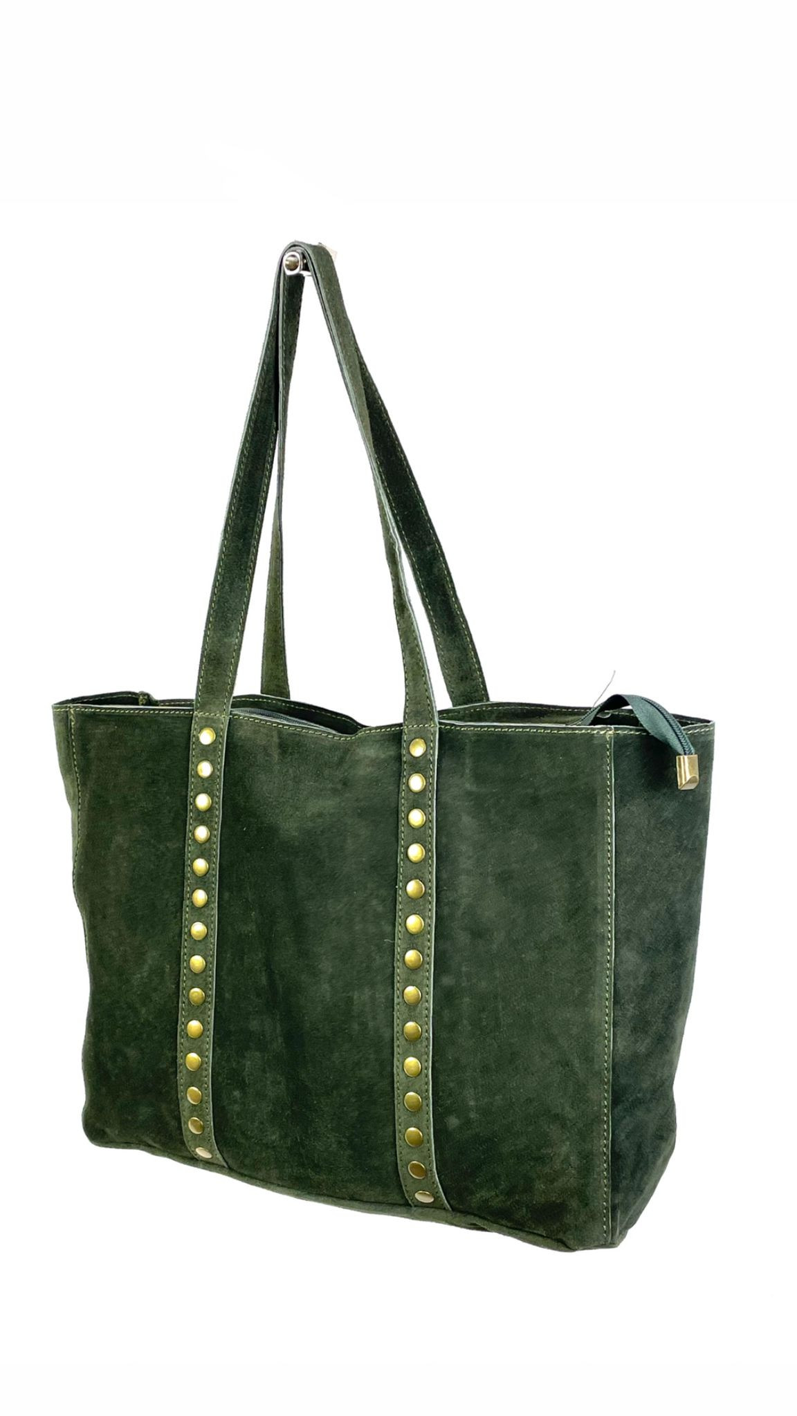 Bolso shopper piel tachuelas