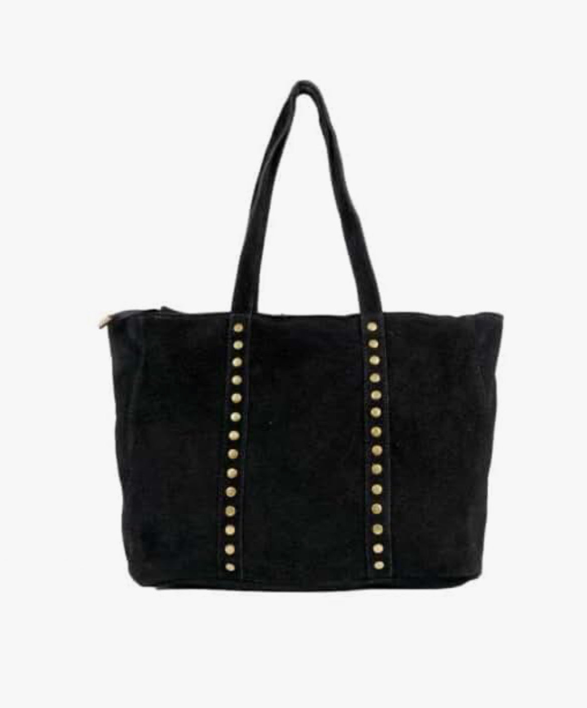 Bolso shopper piel tachuelas
