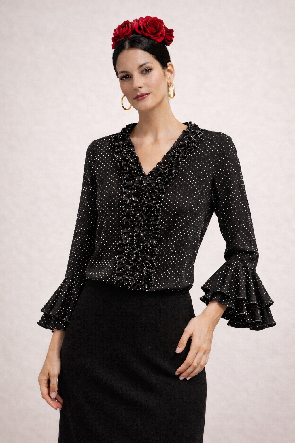 Camisa flamenca volantes (lunares)