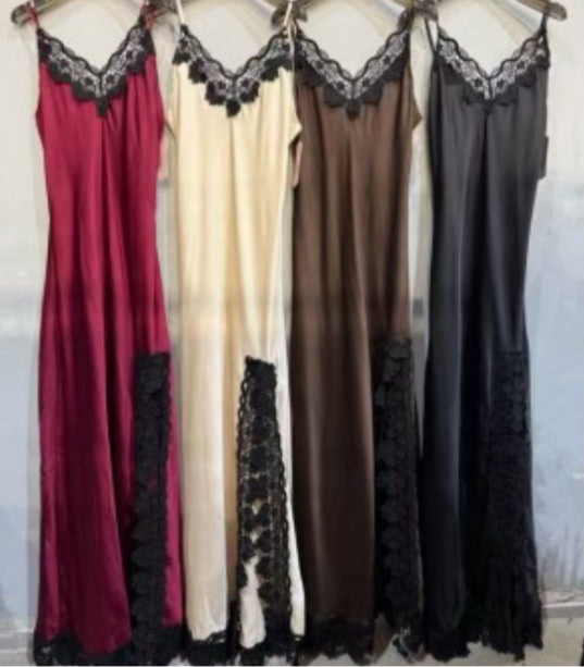 Vestido lencero largo