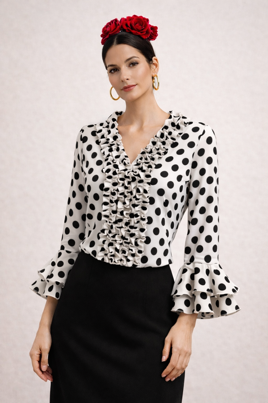 Camisa flamenca volantes (lunares)