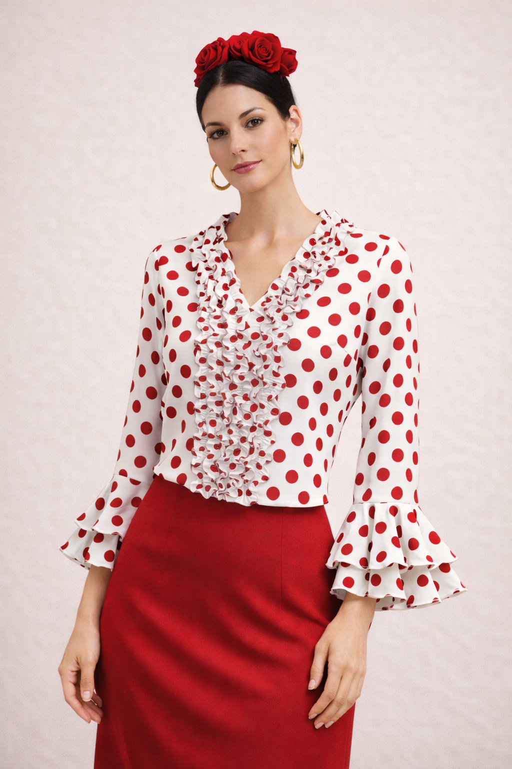 Camisa flamenca volantes (lunares)