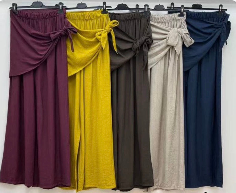 Pantalón lino con pañuelo