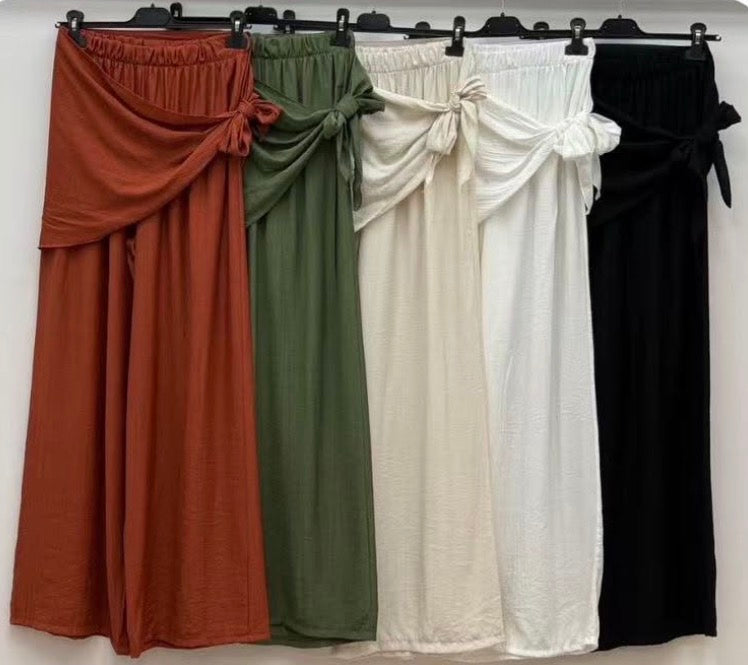 Pantalón lino con pañuelo