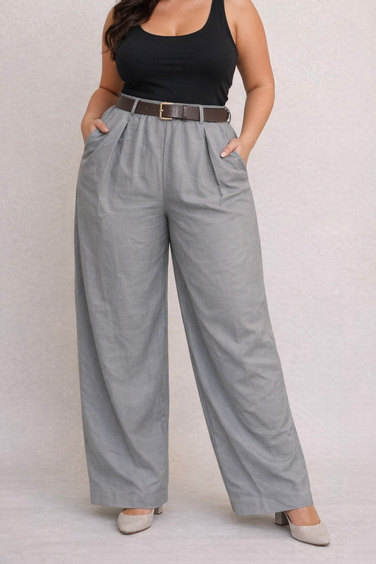 Pantalón de traje con cinturón