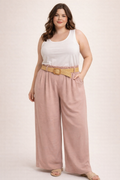 Pantalón fluido con cinturón