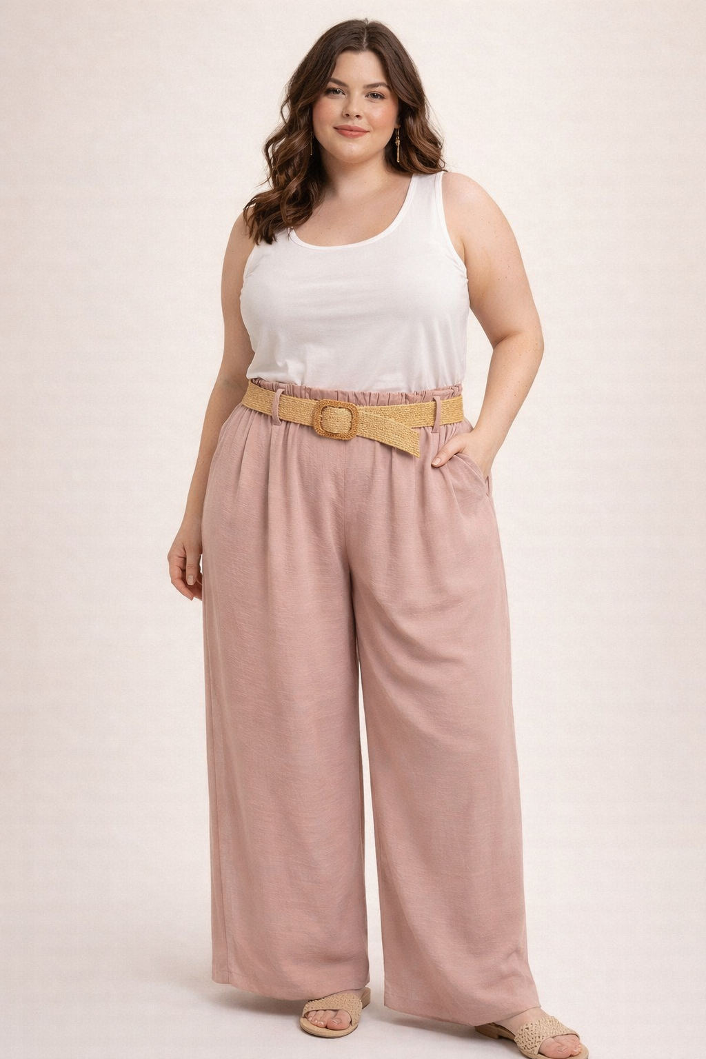Pantalón fluido con cinturón
