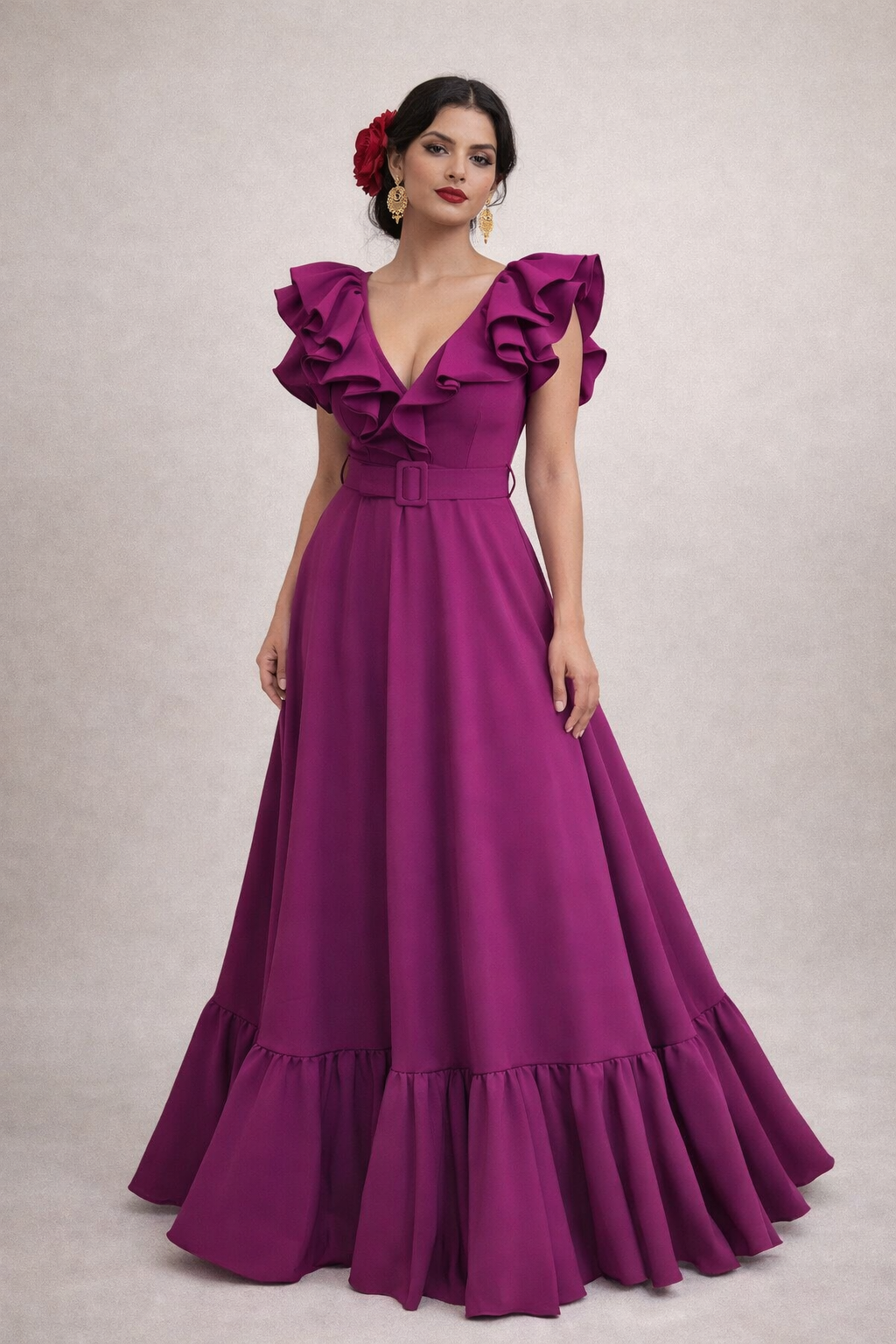 Bata flamenca cinturón