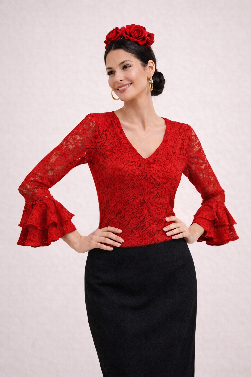Camisa flamenca de encaje