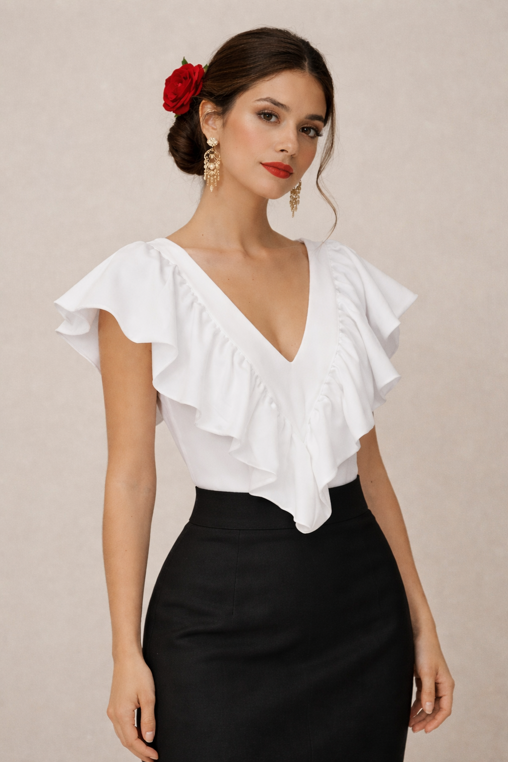 Sleeveless flamenco shirt